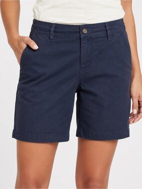 AG Adriano Goldschmied Navy Cotton Chino Bermuda Shorts Women's Size 31 Classic